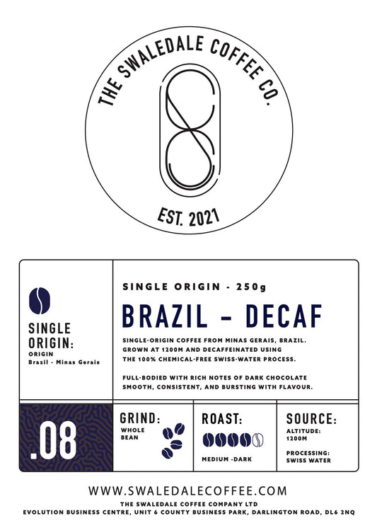 08 - Swaledale Single Origin - Brazil Decaf - Swaledalecoffee