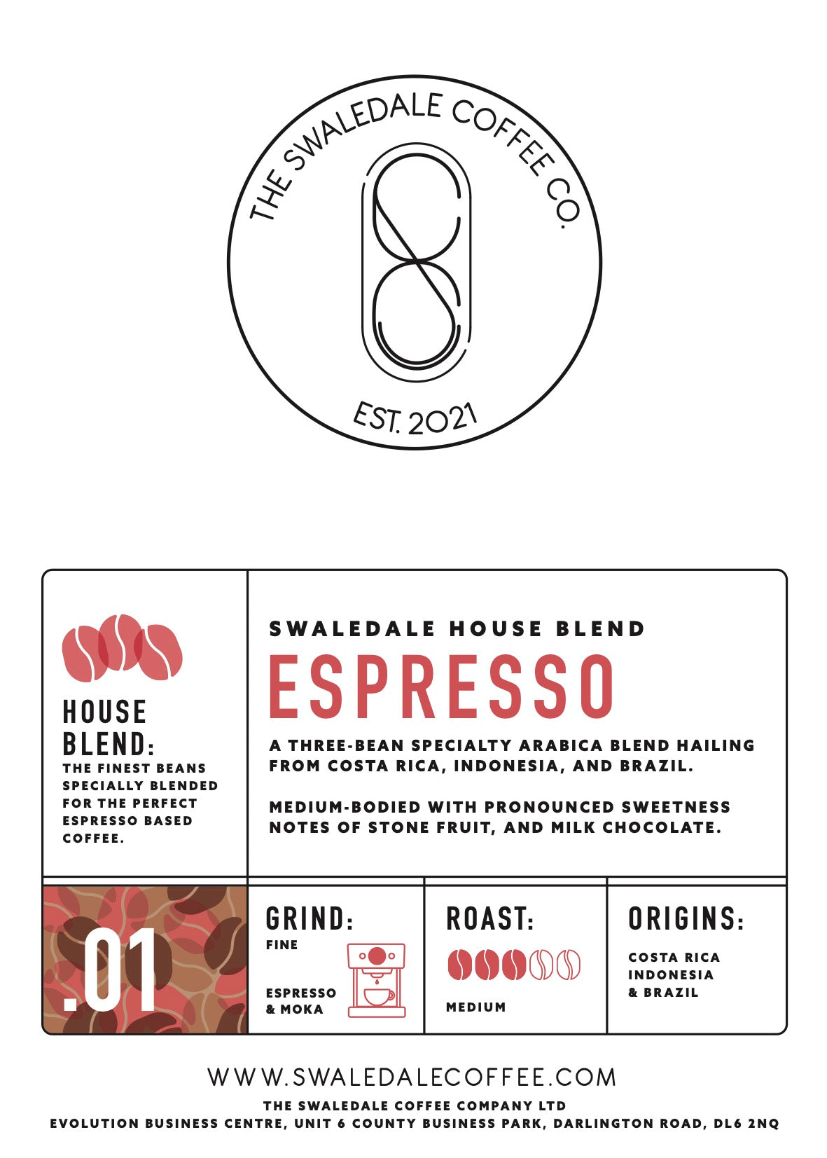 Swaledale House Espresso Blend - Swaledalecoffee