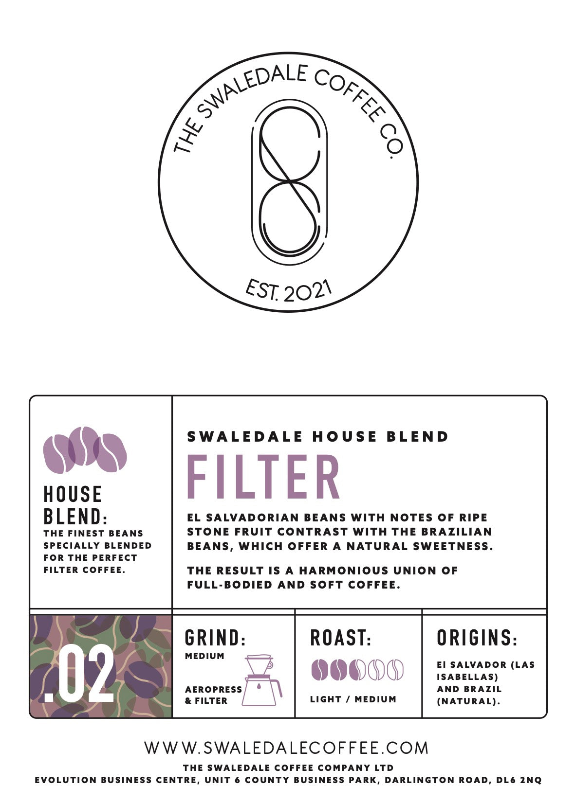 Swaledale House Filter Blend - Swaledalecoffee