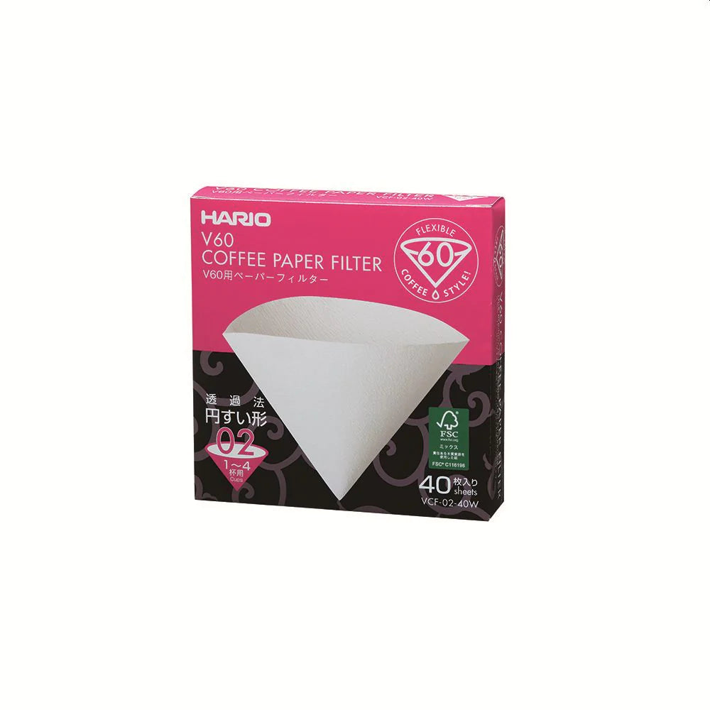 Hario V60 paper filters 02 dripper 40 sheets - unbleached - Swaledalecoffee